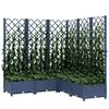vidaXL Jardini&egrave;re avec treillis bleu gris 120x120x121,5 cm PP