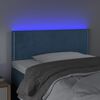 vidaXL T&ecirc;te de lit &agrave; LED Bleu fonc&eacute; 80x5x78/88 cm Velours