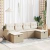 vidaXL Salon de jardin avec coussins 6 pcs beige r&eacute;sine tress&eacute;e