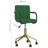 vidaXL Chaises pivotantes &agrave; manger lot de 2 vert fonc&eacute; velours