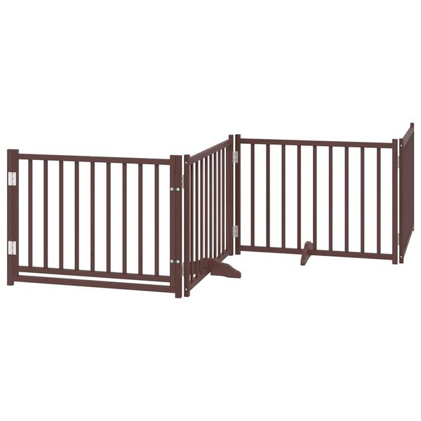 vidaXL Barri&egrave;re pour chien porte pliable 12 panneaux bois de peuplier