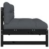 vidaXL Canap&eacute; central 120x80 cm noir bois de pin massif