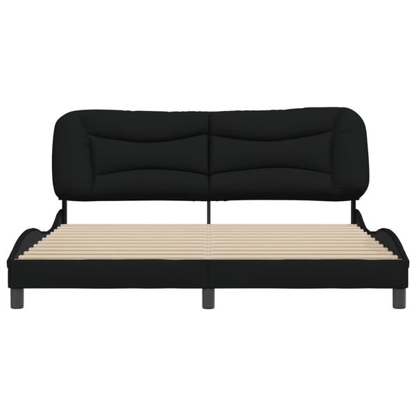 vidaXL Cadre de lit sans matelas Hvar noir 180x200 cm tissu