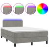 vidaXL Sommier &agrave; lattes de lit avec matelas LED Gris clair 120x200 cm