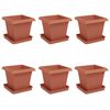 vidaXL Pots de plantes 6 pc Rouge brique Plastique