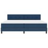 vidaXL Lit &agrave; ressorts avec matelas Bleu 200 x 200 cm tissu