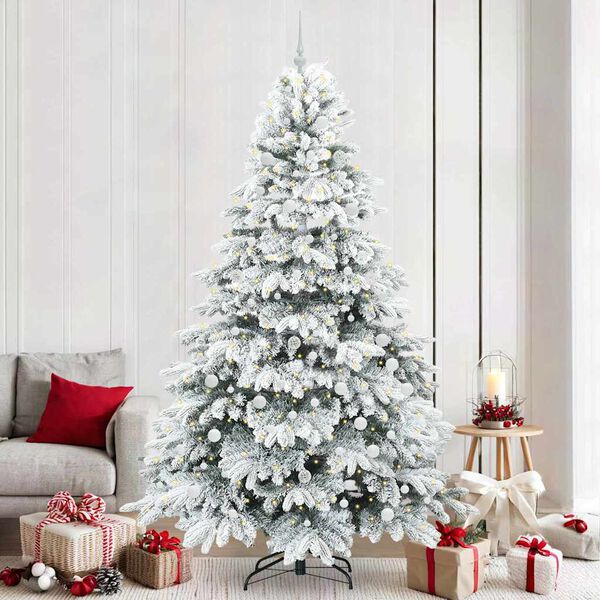 vidaXL Sapin de No&euml;l artificiel avec 300 LED Vert 240 cm PE et PVC