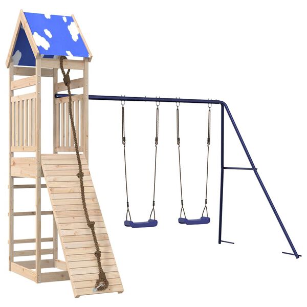 vidaXL Aire de jeux d'ext&eacute;rieur bois de pin massif