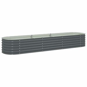 vidaXL Lit sur&eacute;lev&eacute; de jardin 320x80x44 cm Acier galvanis&eacute; Gris