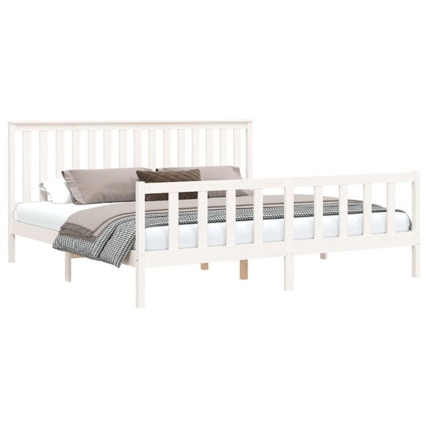 vidaXL Cadre de lit sans matelas blanc 200x200 cm bois massif de pin