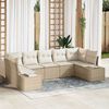 vidaXL Ensemble de canap&eacute; de jardin 7 pcs Beige et cr&egrave;me Poly rotin