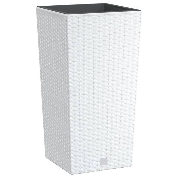 vidaXL Jardini&egrave;re et int&eacute;rieur amovible blanc 11/26,5 L rotin PP