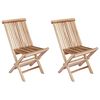 vidaXL Chaise de jardin pliante 2 pc Naturel Bois de teck massif
