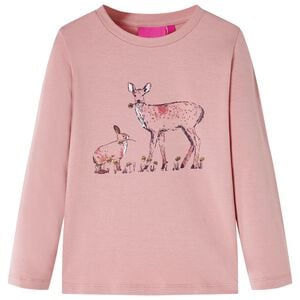 vidaXL T-shirt pour enfants &agrave; manches longues rose 128