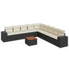 vidaXL Salon de jardin 10 pcs avec coussins noir r&eacute;sine tress&eacute;e