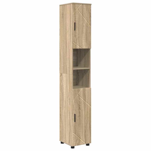 vidaXL Cabinet de salle de bain Ch&ecirc;ne Sonoma 30 x 35 x 192 cm