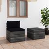 vidaXL Salon palette de jardin 2 pcs avec coussins Bois de pin massif