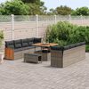 vidaXL Ensemble de canap&eacute; de jardin avec coussin 11 pcs Gris