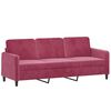 vidaXL Ensemble de canap&eacute;s 3 pcs rouge bordeaux velours