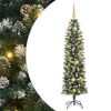 vidaXL Arbre de No&euml;l artificiel slim avec 150 LED Vert et blanc 150 cm