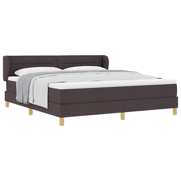 vidaXL Lit &agrave; ressorts avec matelas Marron fonc&eacute; 180 x 200 cm tissu
