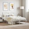 vidaXL Cadre de lit m&eacute;tal sans matelas et t&ecirc;te de lit blanc 120x200 cm