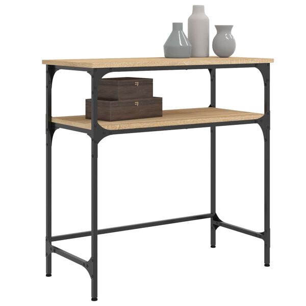vidaXL Table console ch&ecirc;ne sonoma 75x35,5x75 cm bois d'ing&eacute;nierie