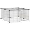 vidaXL Cage animaux de compagnie &agrave; 12 panneaux et porte Noir 70x70x35 cm