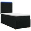 vidaXL Lit boxspring LED avec matelas Noir 90 x 200 cm Tissu