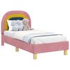 vidaXL Cadre de lit pour tout-petit avec t&ecirc;te de lit Rose 70 x 140 cm