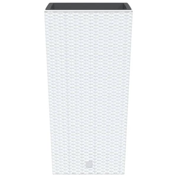 vidaXL Jardini&egrave;re et int&eacute;rieur amovible blanc 21 /49 L rotin PP