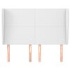 vidaXL T&ecirc;te de lit avec oreilles Blanc 147x23x118/128 cm Similicuir