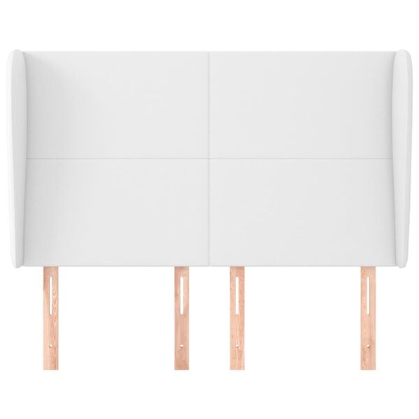 vidaXL T&ecirc;te de lit avec oreilles Blanc 147x23x118/128 cm Similicuir