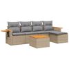 vidaXL Salon de jardin avec coussins 6 pcs beige r&eacute;sine tress&eacute;e