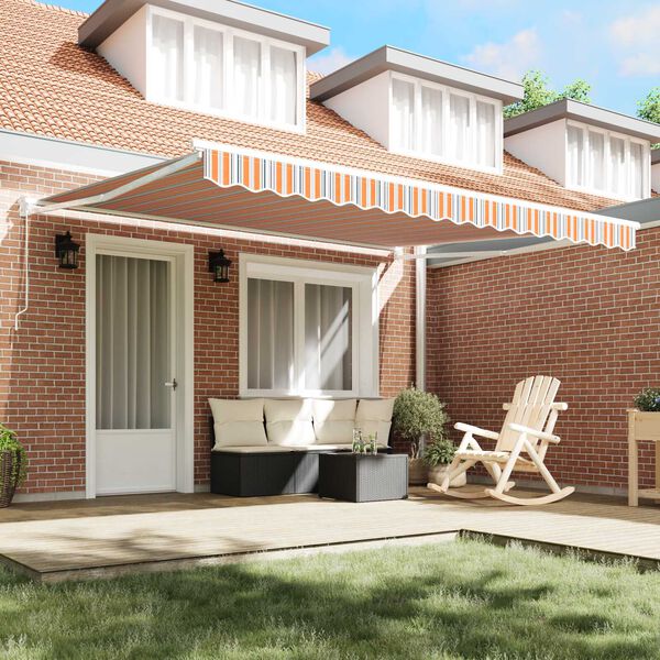 vidaXL Auvent R&eacute;tractable Multicolore 400 &times; 300 cm Polyester