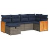 vidaXL Salon de jardin 6 pcs avec coussins gris r&eacute;sine tress&eacute;e