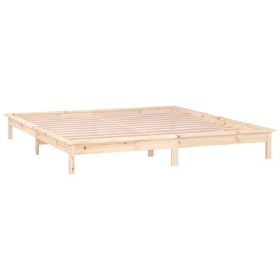 vidaXL Cadre de lit à LED sans matelas 120x200 cm bois massif