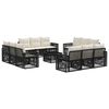 vidaXL Ensemble de canap&eacute; de jardin 13 pc Noir et blanc cr&egrave;me