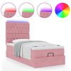 vidaXL Cadre de lit ottoman avec matelas rose 90x190 cm velours