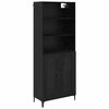 vidaXL Haut Armoire Ch&ecirc;ne noir 69,5 x 34 x 180 cm Bois d'ing&eacute;nierie