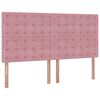 vidaXL Cadre de lit ottoman avec matelas rose 180x200 cm velours