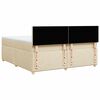 vidaXL Sommier &agrave; lattes de lit avec matelas Cr&egrave;me 200x200 cm Tissu