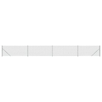 vidaXL Clôture en mailles de chaîne avec bride argenté 0,8x10 m