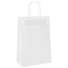 vidaXL Sacs en papier 250 pcs avec poign&eacute;es blanc 21x11x31 cm