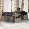 vidaXL Ensemble de canap&eacute; de jardin 7 pcs Gris Poly rotin