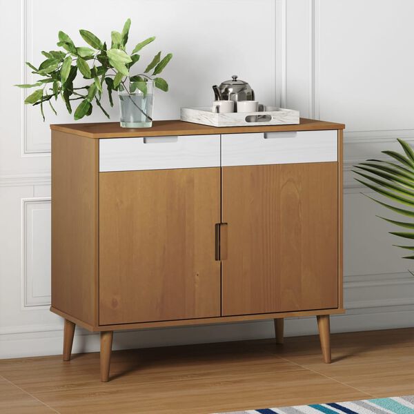 vidaXL Buffet MOLDE Marron 90x40x80 cm Bois massif de pin