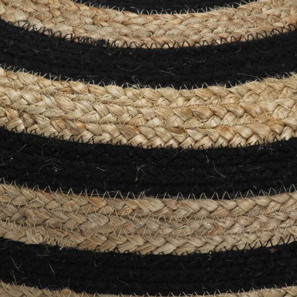 vidaXL Pouf fait &agrave; la main Noir 40 x 45 cm Jute