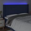 vidaXL T&ecirc;te de lit &agrave; LED Bleu 183x16x118/128 cm Tissu