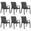 vidaXL Chaises empilables de jardin lot de 6 Noir Tissu textil&egrave;ne