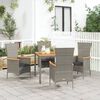 vidaXL Ensemble &agrave; manger de jardin 5 pcs coussins gris r&eacute;sine tress&eacute;e
